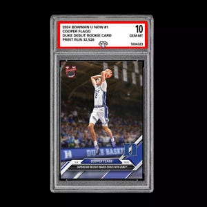 Graded 10 Cooper Flagg 1 Debut Duke RC Rookie 2024-25 Bowman U Now Card