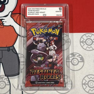 Graded 10 2025 Destined Rivals Team Rocket Art Versiegelte Boosterkarten Packung