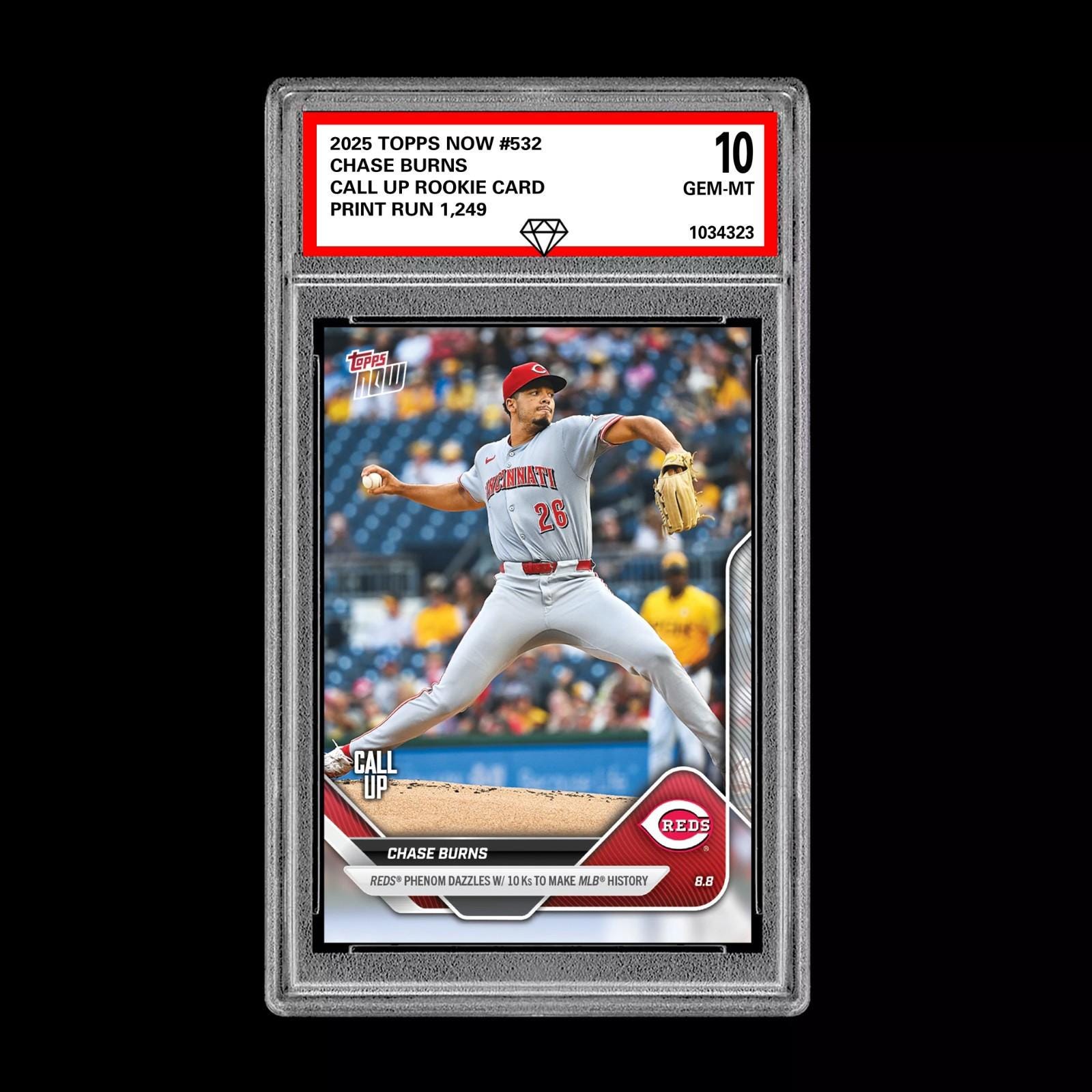 グレード10 チェイス・バーンズ - 2025 Topps Now 532 コールアップ RC 