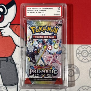 Graded 10 2025 Prismatic Evolutions Versiegelte Boosterkarten Pack Umbreon Espeon