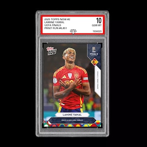 Graded 10 Lamine Yamal EUFA Nations League Soccer Card 2025 Topps NOW 2