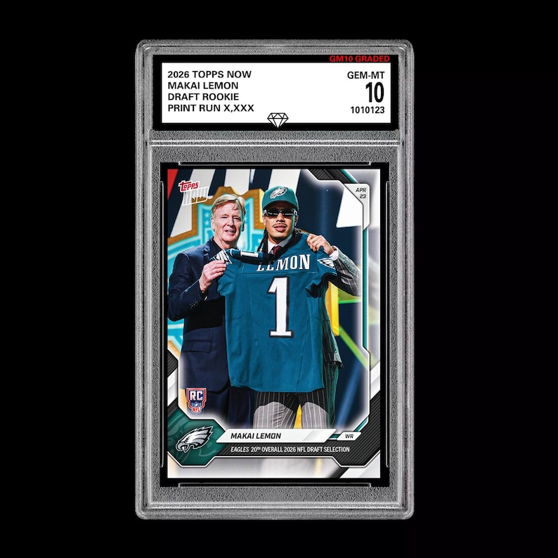 Graded 10 Makai Lemon 2026 Topps Now Rc Rookie Card Eagles Presale image 1