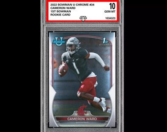 Graded 10 Cameron Cam Ward 2022 Bowman Chrome University 1st 34 Rookie RC Draft: