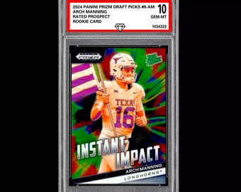 Graded 10 Arch Manning 2024 Panini Prizm Draft Picks II-AM Einschulungskarte