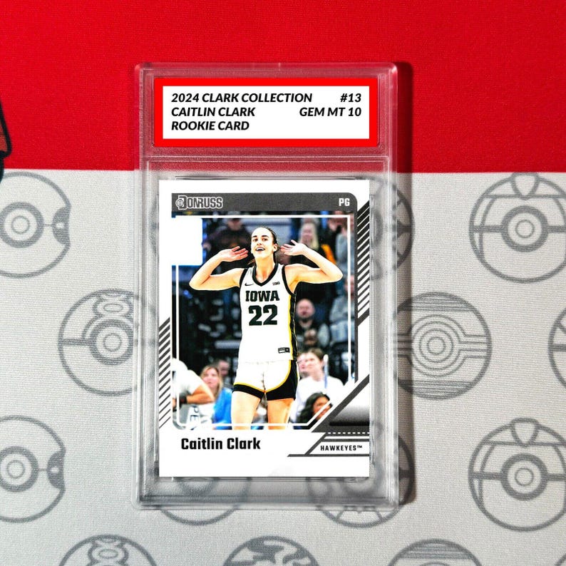 Graded 10 Caitlin Clark Rookie Card RC 2024 Panini Donruss Clark Collection 13 image 1