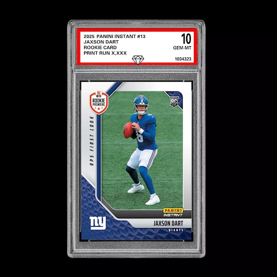 Graded 10 Jaxson Dart 13 RC Rookie 2025 Panini Instant NFL