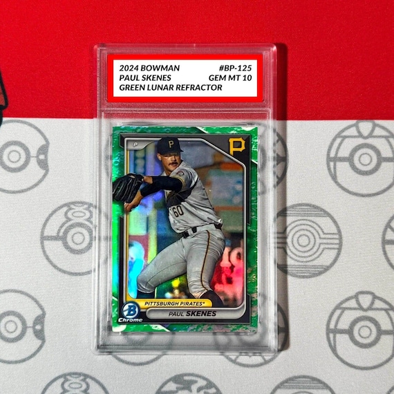 Graded 10 Paul Skenes Rc Rookie Bcp-125 2024 Bowman Green Lunar Refractor  Card - Etsy