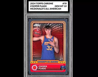 Noté 10 2024 COOPER FLAGG Topps Chrome RC Rookie McDonald's All American 78