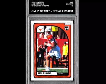 Graded 10 Arch Manning Nil Rc Rookie Karte 2024 Panini Universität Texas