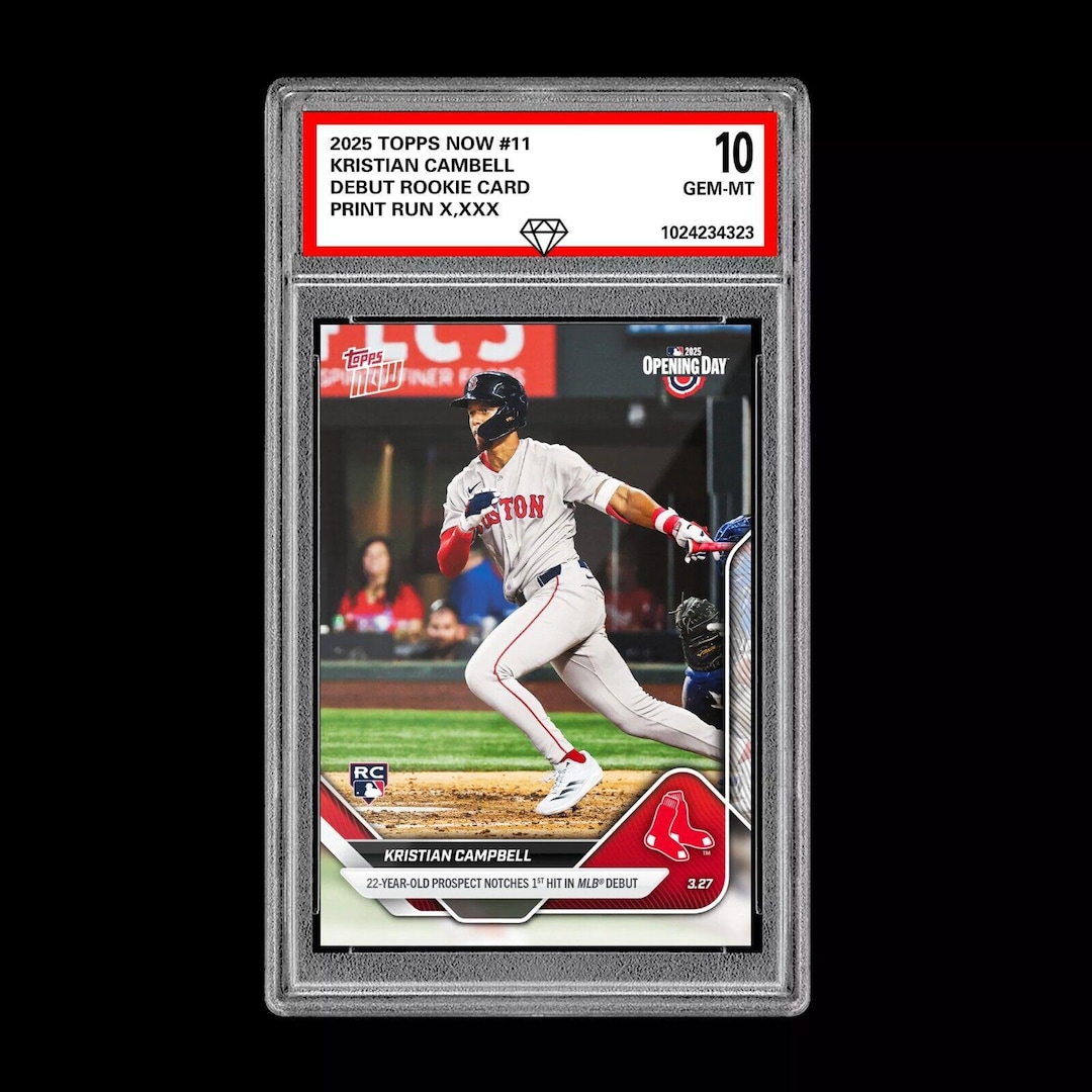 Graded 10 Kristian Campbell RC Rookie Red Sox Debut 2025 Topps NOW