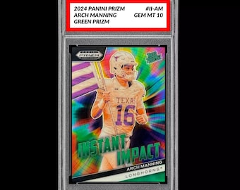 Graded 10 Arch Manning 2024 Panini Prizm Draft Picks II-AM Fernfahrer Grün Prizm