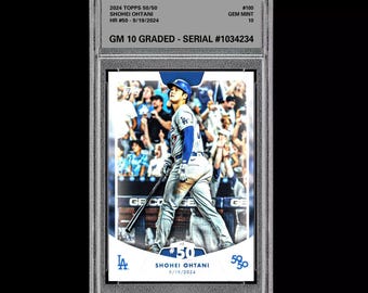 Graded 10 Shohei Ohtani Hr 50 - 2024 Topps 50/50 Card 100 Dodgers Mlb History