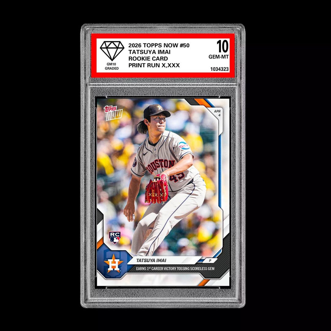 Graded 10 Tatsuya Imai RC Rookie 50 2026 Topps Now MLB Houston Astros ...