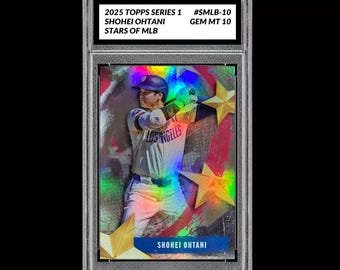 Abgestuft auf 10 Shohei Ohtani 2025 Topps Serie 1 Stars of MLB Insert Dodgers SMLB-10