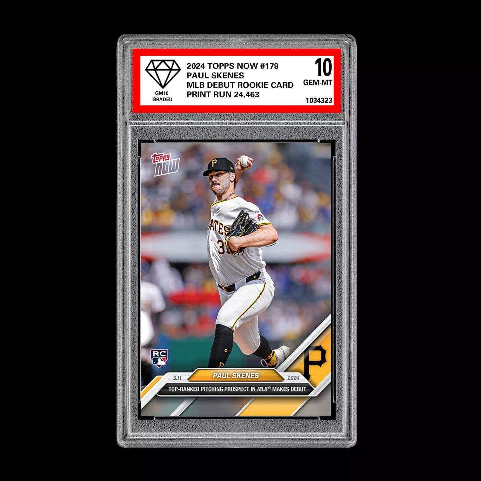 Graded 10 Paul Skenes 179 MLB Debut 2024 Topps Now RC Rookie Card 
