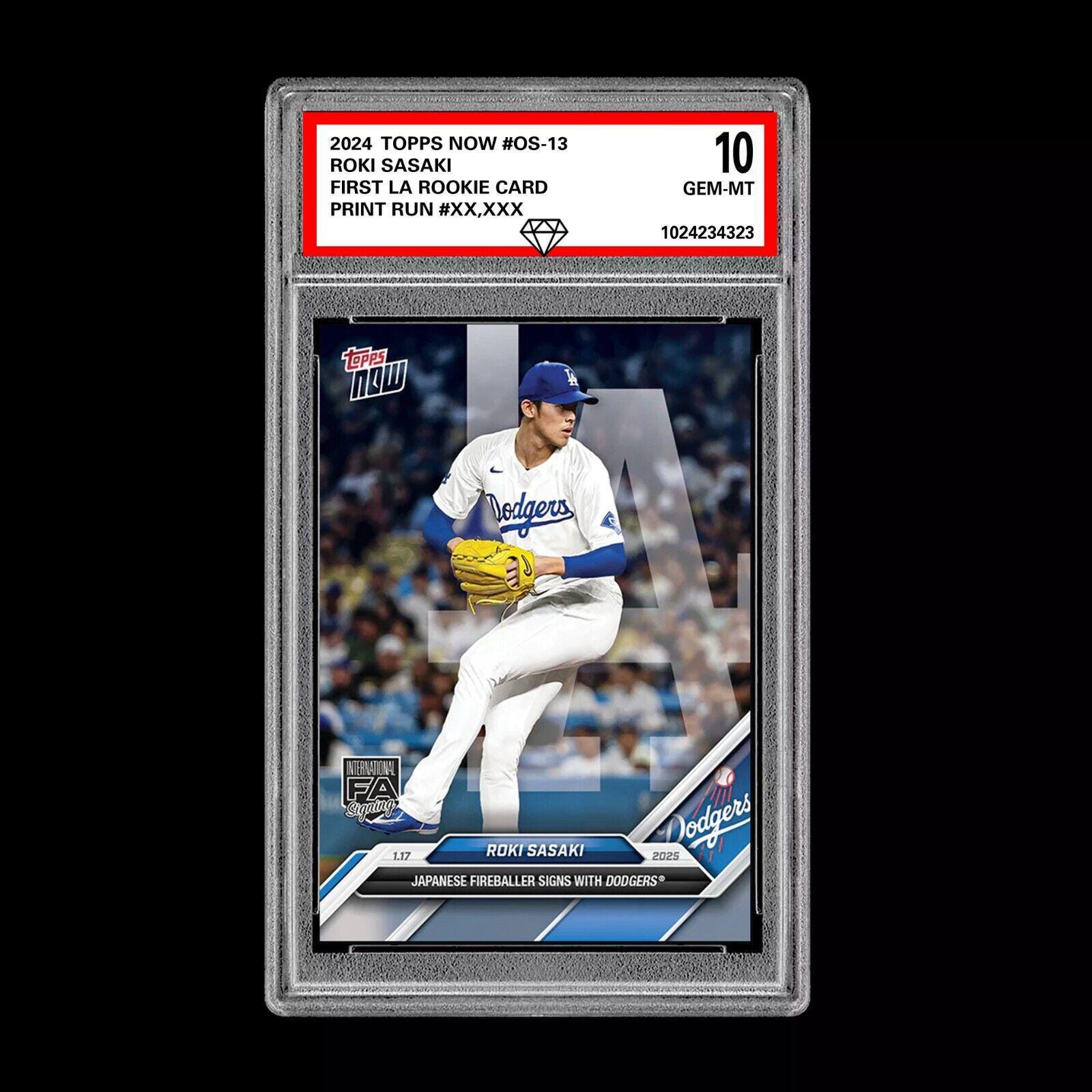 Graded 10 Roki Sasaki 2025 Mlb Topps Now Os-13 La Sign With 