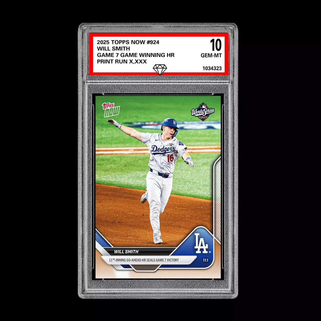 Graded 10 Will Smith Game 7 Winning World Series 2025 Mlb Topps