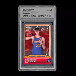 Graded 10 2024 COOPER FLAGG Topps Chrome RC Rookie McDonald’s All American 78