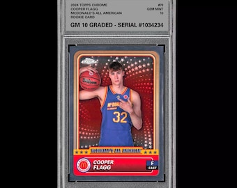 Noté 10 2024 COOPER FLAGG Topps Chrome RC Rookie McDonald's All American 78