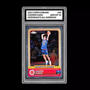 Graded 10 2024 COOPER FLAGG Topps Chrome RC Rookie McDonald’s All American 28