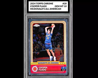 Noté 10 2024 COOPER FLAGG Topps Chrome RC Rookie McDonald's All American 28