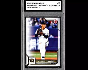 Graded 10 Yoshinobu Yamamoto 2022 Bowman NPB ORIX BUFFALOES