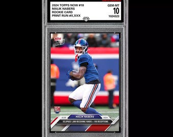 Graded 10 Malik Nabers 18 Rc Rookie 2024 Topps Now Fußball Karte Nfl