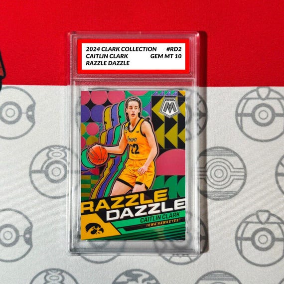 Graded 10 Caitlin Clark Mosaic Razzle Dazzle RC RD2 2024 Panini CC