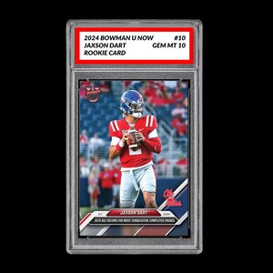 Graded 10 Jaxson Dart Ole Miss Record 2024 Bowman U Now 10 RC Rookie Card Draft
