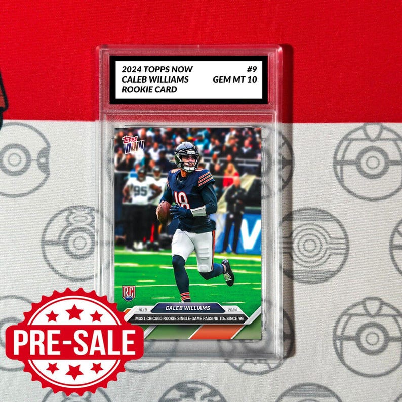 Tarjeta de novato RC de Caleb Williams, calificada 10, NFL Bears 2024 Topps Now 9 imagen 1