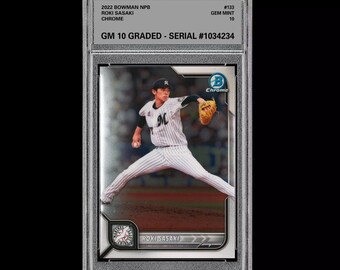 2022 Bowman Chrome Npb Roki Sasaki Dodgers Rookie 1St Bowman Gm 10 Graded Qty