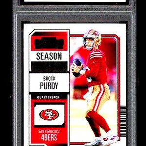 Benotet mit 10 Brock Purdy 86 2023 Contenders Season Card 49ers RC Rookie