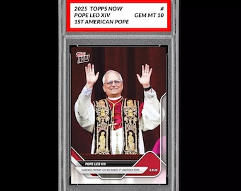 Graded 10 2025 Topps Now 1St American Pope Pope Pope Leo Xiv Rc Rookie