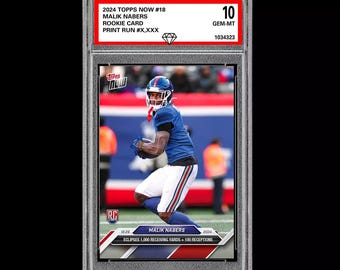 Abgestufte 10 Malik Nabers 18 RC Rookie 2024 Topps NOW Football Karte NFL
