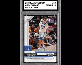 Graded 10 Cooper Flagg 2025 Panini Instant 10 RC Dallas DEBUT Mavs Rookie Card
