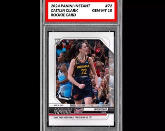 Graded 10 Caitlin Clark 72 2024 Panini Instant RC Rookie Card Indiana Fever