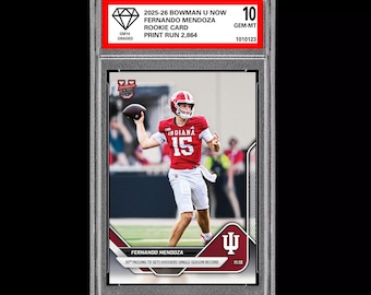 Graded 10 Fernando Mendoza RC Rookie Card 2025-26 Bowman U Topps Now 45