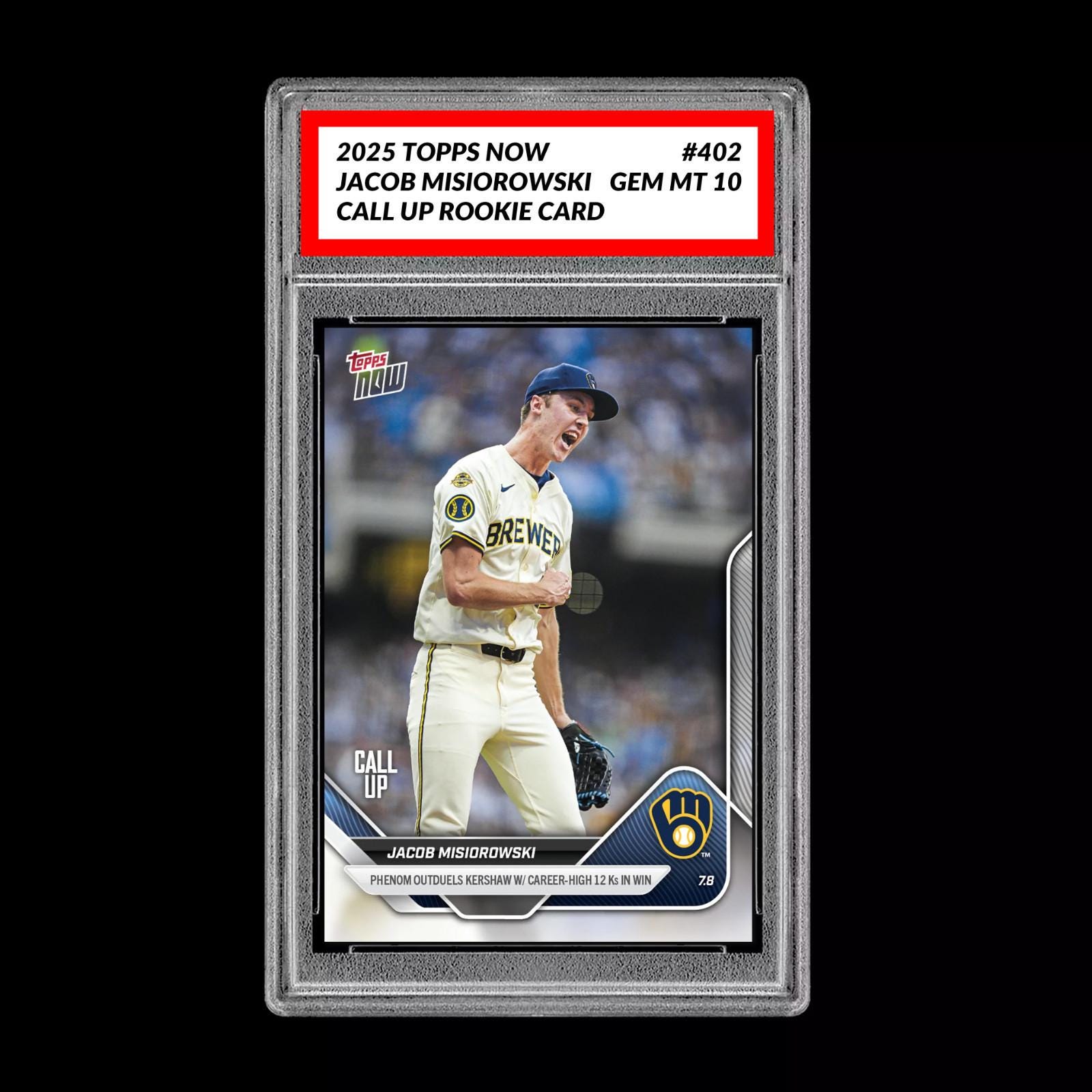 Graded 10 Jacob Misiorowski - 2025 TOPPS NOW 402 RC Rookie Call up