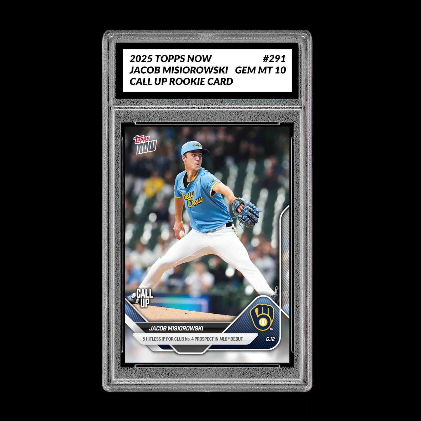 Graded 10 Jacob Misiorowski - 2025 Topps Now 291 Rc Rookie Call up 