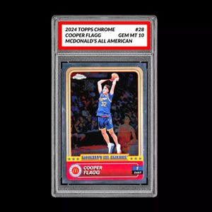 Graded 10 2024 COOPER FLAGG Topps Chrome RC Rookie McDonald’s All American 28