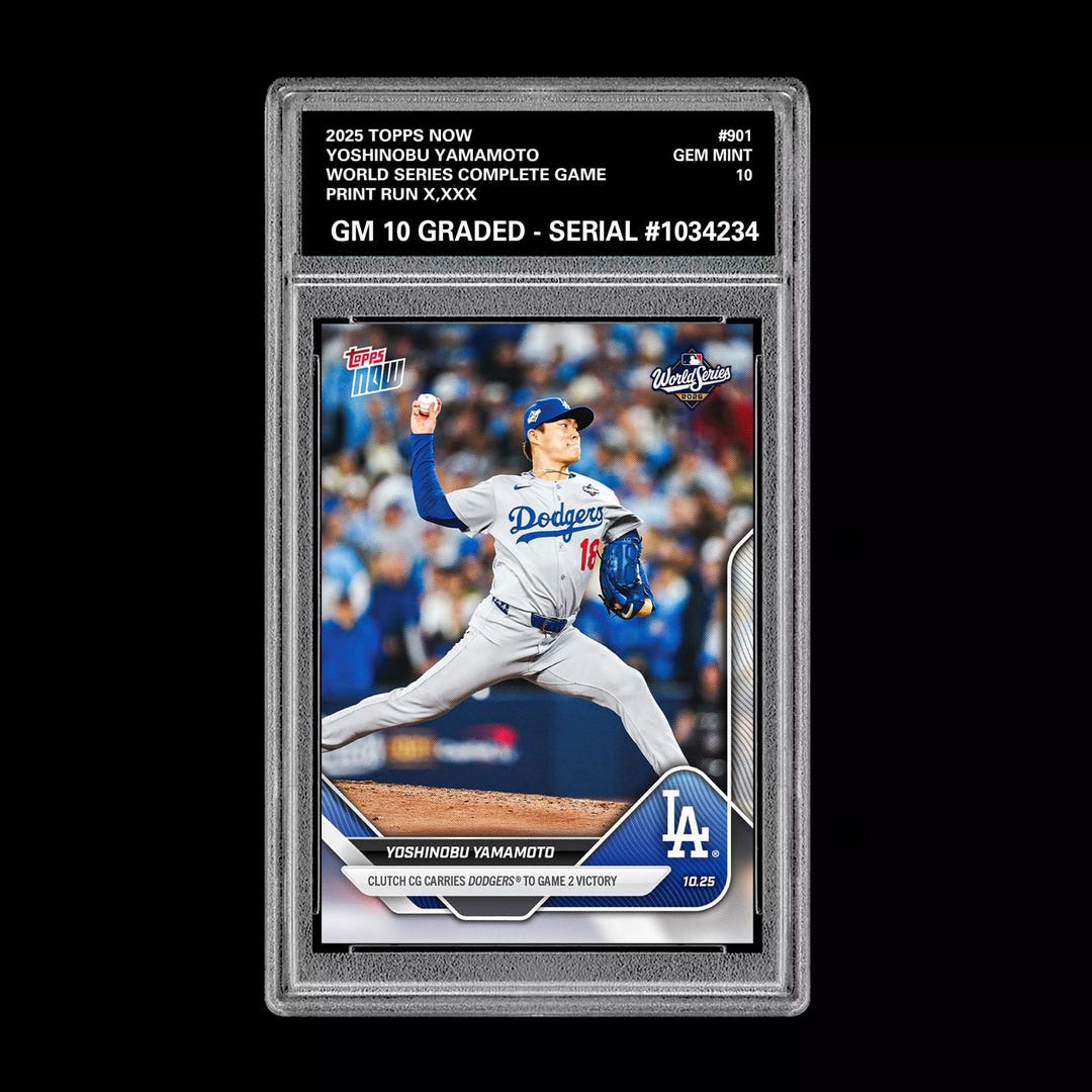 グレード10 山本由伸 2025 MLB Topps NOW ワールドシリーズ CGカード