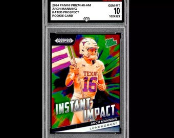 Graded 10 Arch Manning 2024 Panini Prizm Draft Picks II-AM Einschulungskarte
