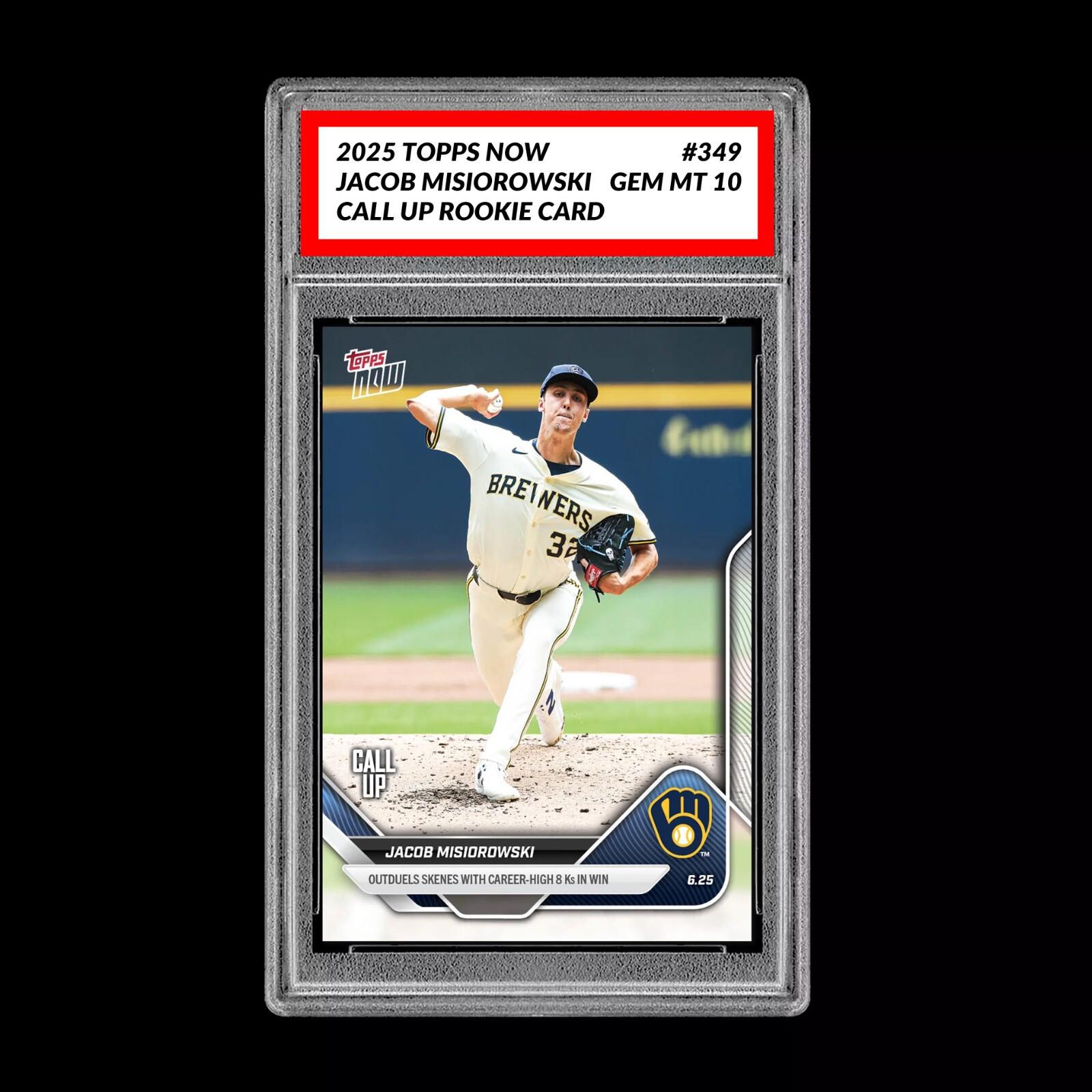 Graded 10 Jacob Misiorowski 2025 Topps Now 349 Rc Rookie