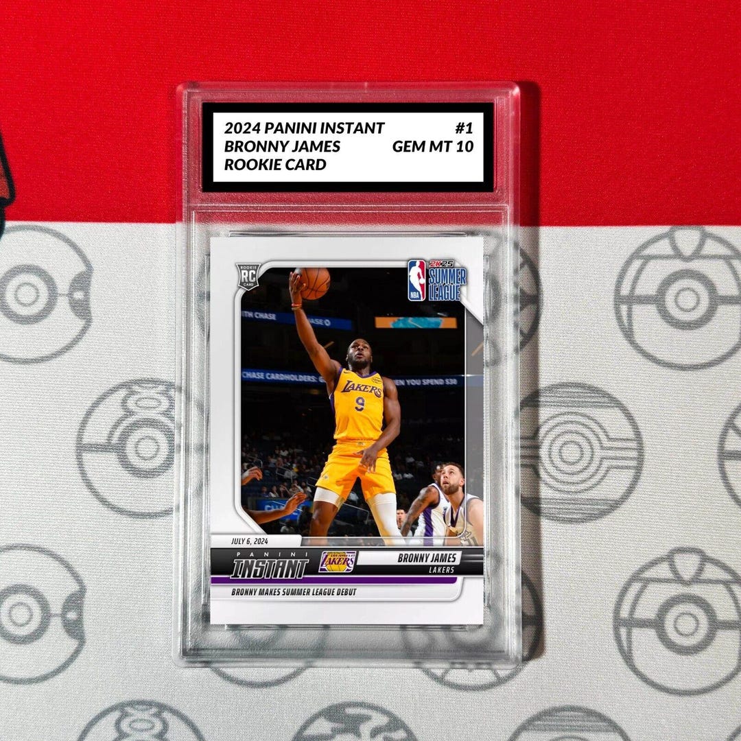 Graded 10 2024-25 Panini Instant NBA 1 Bronny James Lakers RC