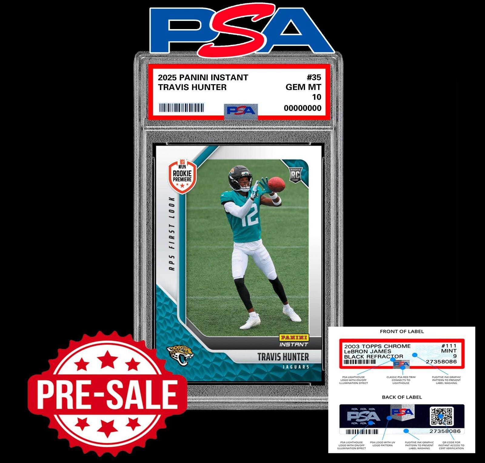 Psa 10 Travis Hunter 35 Rc Rookie 2025 Panini Instant Nfl Rps