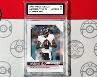 Tarjeta de novato de 4 RC de Michael Penix Jr., grado 10, 2024, Panini Instant Falcons