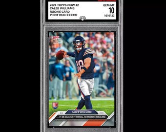 Benotet mit 10 Caleb Williams 2 2024 Topps Now RC Rookie Card Debut Win