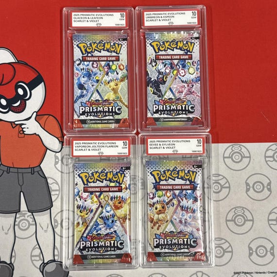 Graded 10 Full Art Set of Four 2025 Prismatic Evolutions Sealed Booster  Packs - Etsy