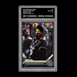 Shedeur Sanders 2023 Bowman U ahora clasificado 10 Tarjeta de novato Colorado Buffaloes Rc imagen 1