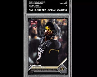 Shedeur Sanders 2023 Bowman U Now Graded 10 Rookie Karte Colorado Buffaloes Rc